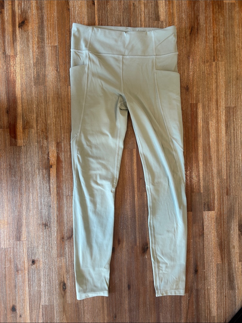 Athleta Kids Sage Green Leggings with Side Pockets